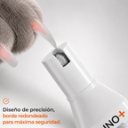 Uña de gato apoyada en el cabezal pulidor UNO+, de diseño de precisión y borde redondeado para máxima seguridad