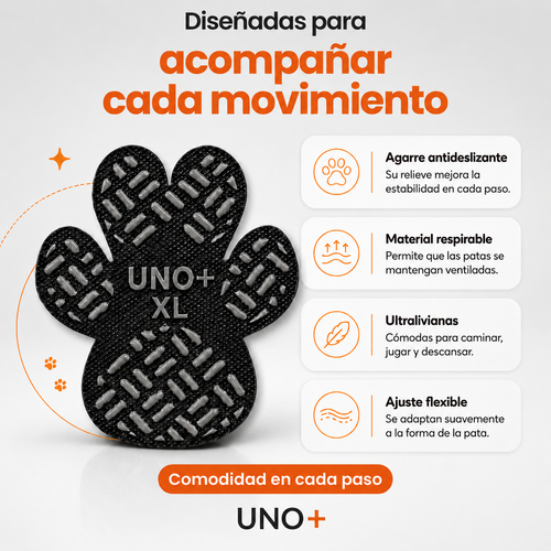 Protector antideslizante UNO+ talle XL con sus beneficios: agarre antideslizante, material respirable, ultraliviano y ajuste flexible